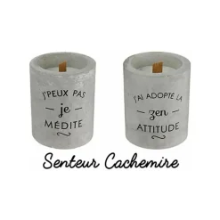 Bougie senteur cachemire pot en ciment (Zen attitude)