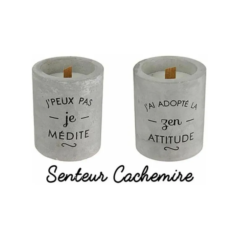 Bougie senteur cachemire pot en ciment (Zen attitude)