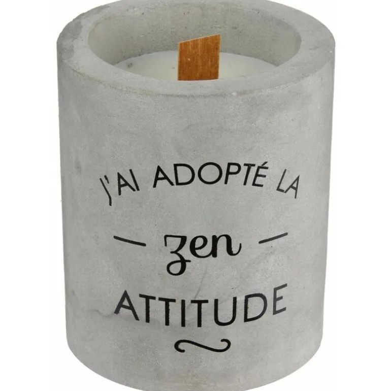 Bougie senteur cachemire pot en ciment (Zen attitude)
