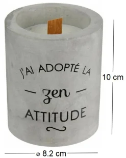 Bougie senteur cachemire pot en ciment (Zen attitude)