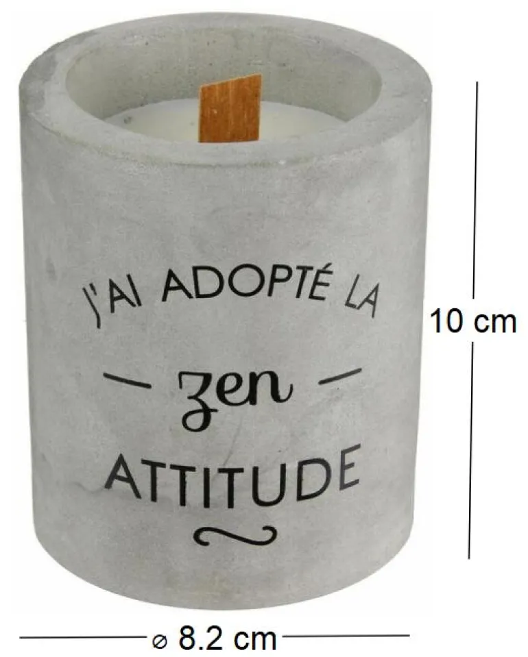 Bougie senteur cachemire pot en ciment (Zen attitude)