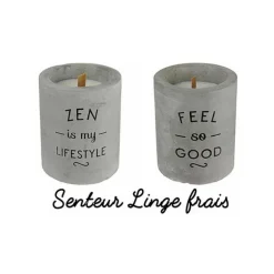 Bougie senteur linge frais pot en ciment (Zen is my lifestyle)