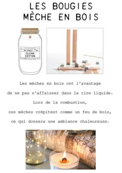 Bougies parfumées couvercle en liège 8.5 cm (Lot de 4)