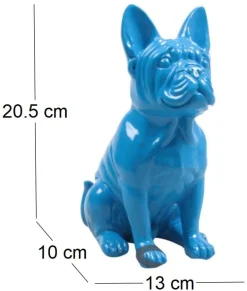 Bouledogue français en résine 20 cm (Bleu)