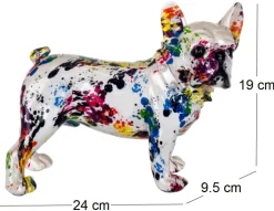 Bouledogue français en résine Graffiti (Tâches de peinture Tâches de peinture)