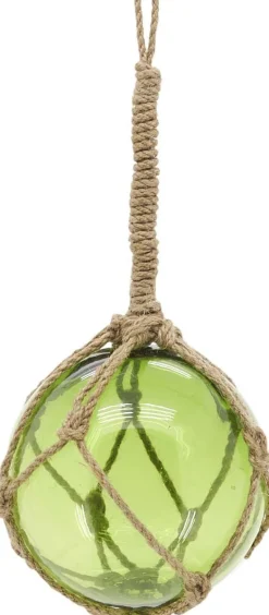 Boule en verre avec corde 12.5 cm (Vert)