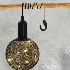 Boule lumineuse à suspendre noire