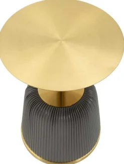 Bout de canapé en métal Egle 40 x 55 cm (Gris et Doré)