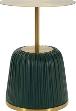 Bout de canapé en métal Egle 40 x 55 cm (Vert et doré)