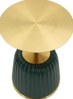 Bout de canapé en métal Egle 40 x 55 cm (Vert et doré)