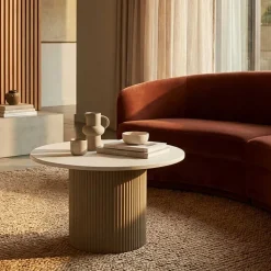 Bout de canapé en métal et marbre artificiel Frankfurt (Modèle 3)