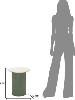 Bout de canapé en métal et marbre artificiel Frankfurt (Modèle 2)