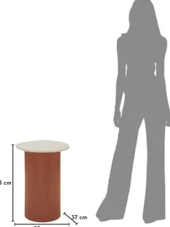 Bout de canapé en métal et marbre artificiel Frankfurt (Modèle 1)