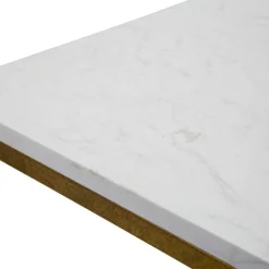 Bout de canapé en métal plateau imitation marbre Double 47 x 47 x 60 cm