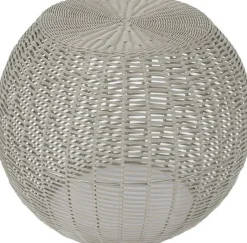 Bout de canapé imitation rotin tressé tendance Pop (Gris)