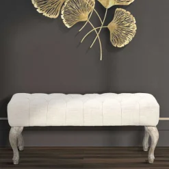 Bout de lit en tissu Provenza 97 x 42 x 40 cm