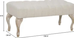 Bout de lit en tissu Provenza 97 x 42 x 40 cm