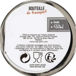 Bouteille de transport en inox 450 ml (Rouge)