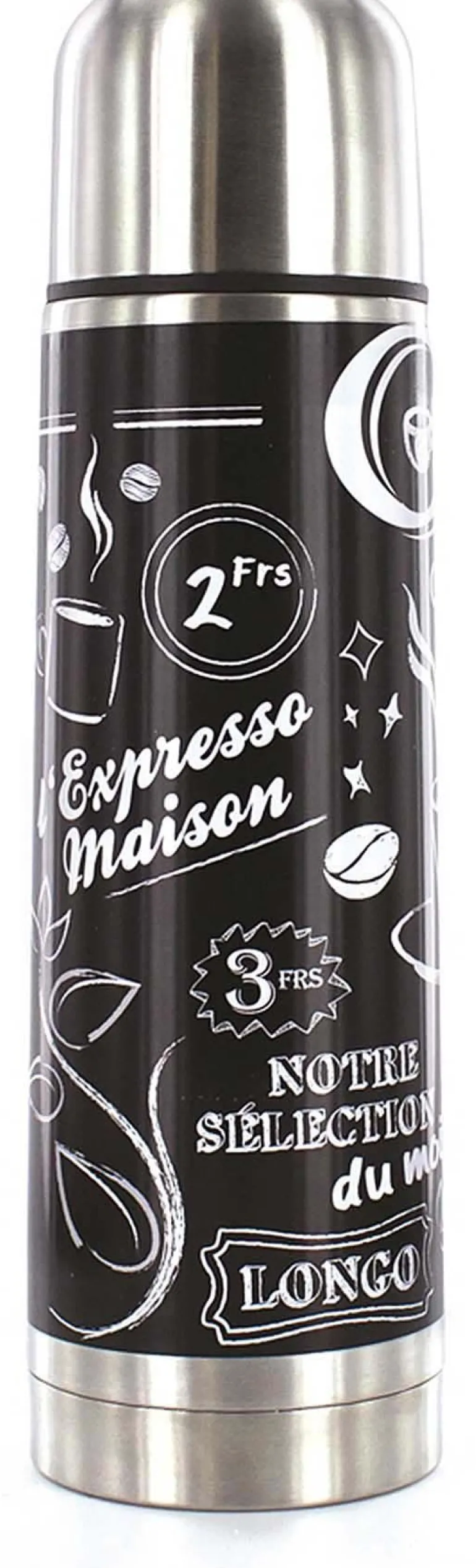 Bouteille de transport en inox 450 ml (Noir)