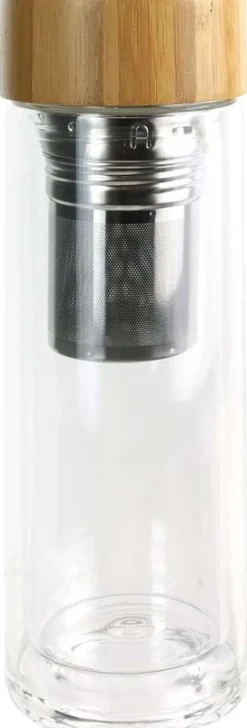 Bouteille de transport en verre double paroi avec infuseur à thé