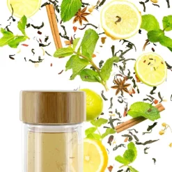 Bouteille de transport en verre double paroi avec infuseur à thé
