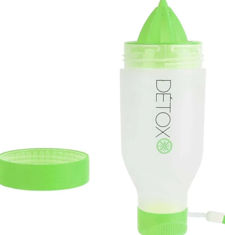Bouteille détox avec presse-agrumes intégré 60 cl (Vert)