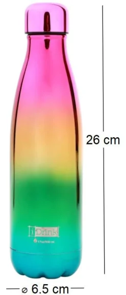 Bouteille isotherme décorée 500 ml (Arc en ciel)