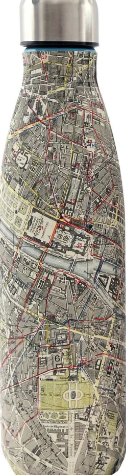 Bouteille isotherme en inox 50 cl City map (Modèle 2)