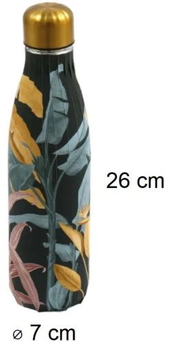 Bouteille isotherme en inox décorée 50 cl (Feuillage)