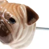 Bouton de porte animal en porcelaine (Tête de bouledogue)
