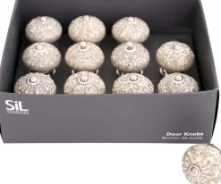 Boutons de porte en céramique effet marbré (Lot de 12)