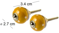 Boutons de porte en céramique à pois (Lot de 2)