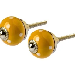 Boutons de porte en céramique à pois (Lot de 2)