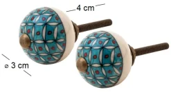 Boutons de porte motifs colorés (Lot de 2)