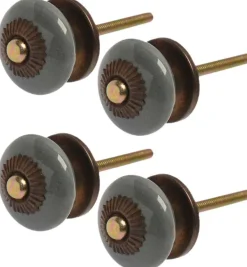 Boutons de porte pour meubles Flacher (Lot de 4) (Gris)