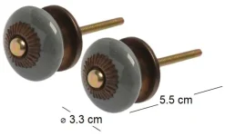 Boutons de porte pour meubles Flacher (Lot de 4) (Gris)