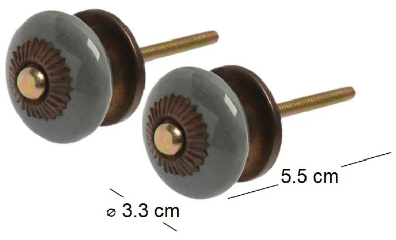 Boutons de porte pour meubles Flacher (Lot de 2) (Gris)