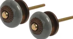Boutons de porte pour meubles Flacher (Lot de 2) (Gris)