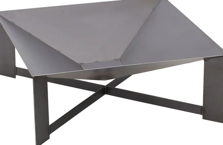 Brasero en acier pieds croisés design (Non peint)