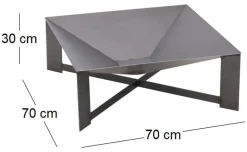 Brasero en acier pieds croisés design (Non peint)