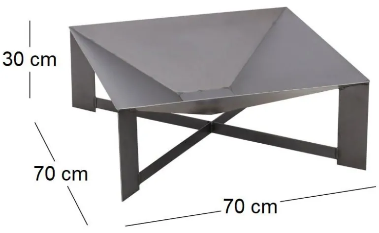 Brasero en acier pieds croisés design (Non peint)