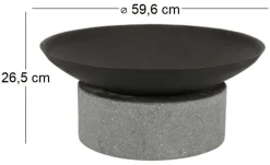 Brasero en fonte et granit Anneau (59.6 x 26.5 cm)