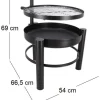 Brasero en métal avec grille de cuisson intégrée (54 x 66.5 x 69 cm)