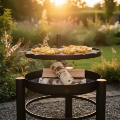Brasero en métal avec grille de cuisson intégrée (54 x 66.5 x 69 cm)