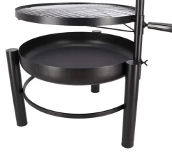Brasero en métal avec grille de cuisson intégrée (66 x 78 x 69 cm)