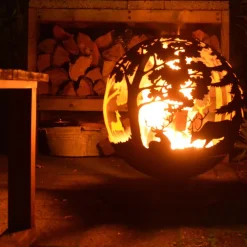 Brasero rond en métal rouillé (Forêt)
