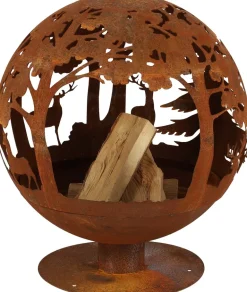 Brasero rond en métal rouillé (Forêt)