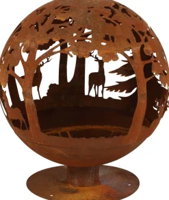 Brasero rond en métal rouillé (Forêt)