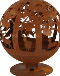 Brasero rond en métal rouillé (Forêt)