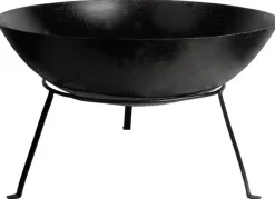 Brasero rond en métal sur pied (59 x 28 cm)
